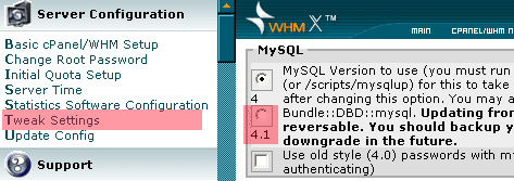 WHM MySQL